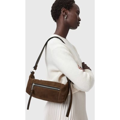 AllSaints Vega Suede Mini Bag Fango Brown Taglia: OS | Borse a mano Outlet | Donna | Marrone