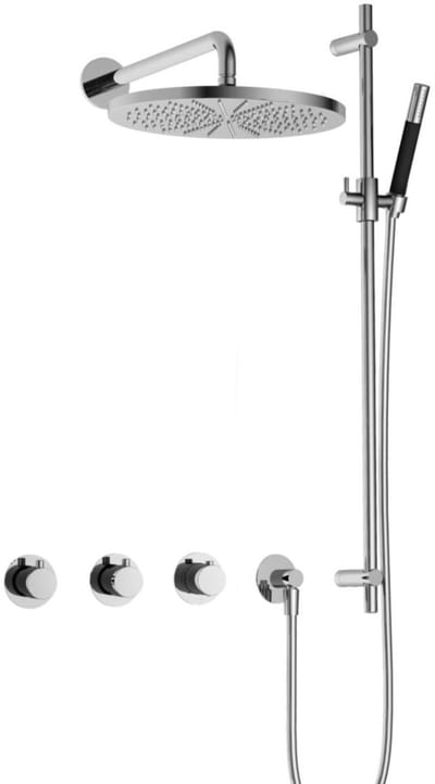 Hotbath Cobber - CB7067 - Inbouw Regendoucheset - Chroom - 2 Stopkranen - Thermostatisch - Wandarm 40 cm - Hoofddouche 300 mm - Staafhanddouche - Glijstang 900 mm - met M106 - Waterbesparend