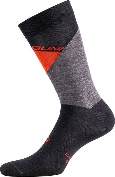 Nalini Fietssokken winter Unisex Zwart Rood- B0W WOOL SOCKS BLACK RED - S/M