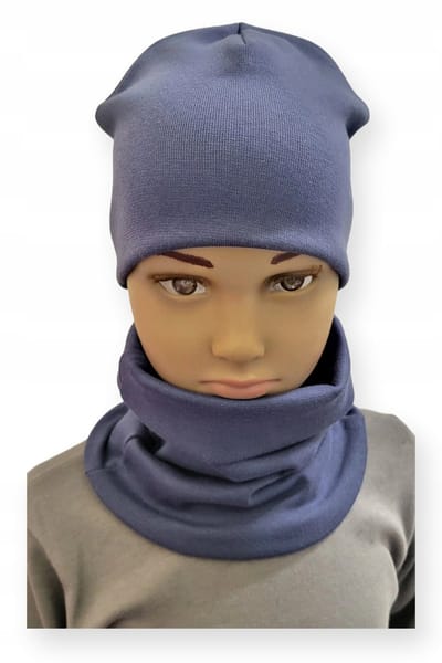 Dartomik - Babymuts en Sjaal Set - Jeanskleurig - Maat 40-44 - Oeko-tex Certificaat