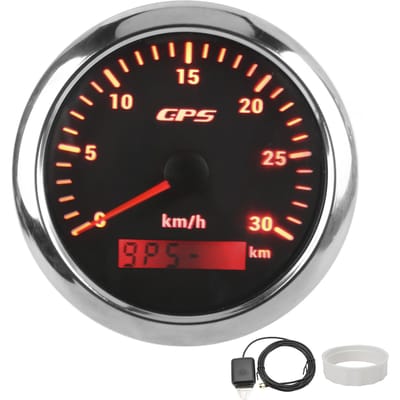 85mm Marine Auto GPS Snelheidsmeter Universele Snelheidsmeter 9‑32V met 7 Kleuren Achtergrondverlichting voor Auto Boot RV Jacht zwart
