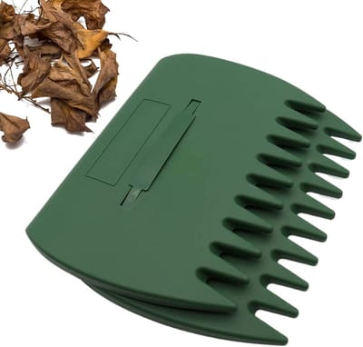 Bladverzamelaar Handhark - Bladschep Tuin - Bladeren Opruimen - Ergonomische Vorm - 35 cm Breed - Legergroen