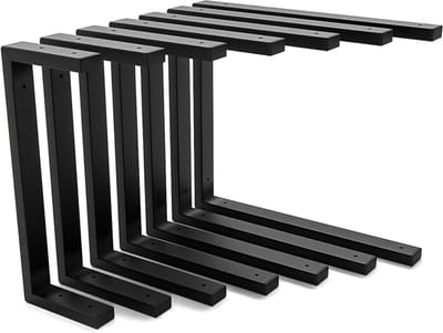 Wastafelhouder Dubbel - Ondersteuning Wastafel - Wastafel Ophangen - Zijdematte Poedercoating - 25 cm - Zwart
