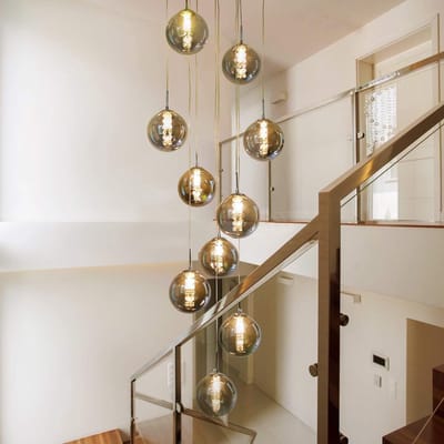 NETTLIFE Hanglamp - G9 - 10-Lichts - Rookglas - in hoogte verstelbare - eettafel hanglamp - moderne kroonluchter - woonkamer - hal