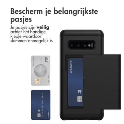 imoshion Hoesje met Pasjeshouder - Geschikt voor Samsung Galaxy S10 Plus - Zwart