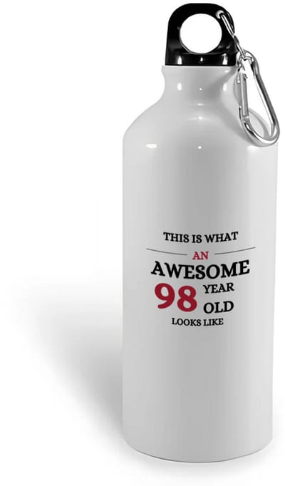 Hacebo® - This is what an awesome 98 year old looks like waterfles - Hoera 98 jaar - iemand die 98 jaar is geworden - de jarige - verjaardagscadeau - kado - geschenk - gift - leuke verjaardagscadeau - felicitatie - water fles - 400ML