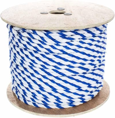 Pool Touw - Veiligheidslijn Drijftouw - Zwemmen Markeren - 3 Strengen Polypro - 1/2 Inch 500 Voet - Blauw Wit