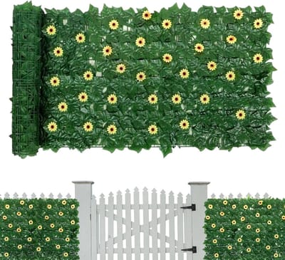 Kunstmatige klimop - Privacyscherm groen - Balkon afdekken - Onderhoudsvrij groen - 1 x 3 meter - Groen