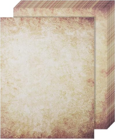 Vintage Briefpapier, 30 Vellen Afvalpapier DIN A4, Middeleeuwse Kraftpapier, Dubbelzijdig Bedrukt, Perfect voor Uitnodigingen, Brieven en Creatieve Projecten