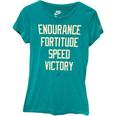 Nike Gebreide Crew Neck Eenvoudige Pullover Korte Mouw T-shirt Dames Tops 634756-383 M blue