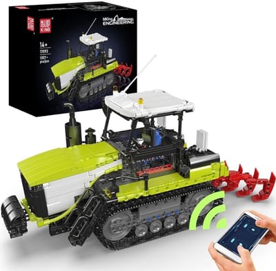 Mould king 17093 Tractor Trekker Crawler bouwset | Classic boerderij constructie modelbouw | Hollandse cadeautjes | Technische creator speelgoed ideas voor volwassenen & kinderen | Accu niet geschikt voor Lego technic | Bouwdoos met 1357 bouwstenen