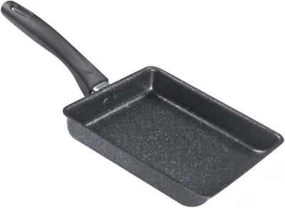 Omeletpan Vierkant - Eierpan Koekenpan - Ontbijt Maken - Antiaanbaklaag - 15x19 cm - Zwart