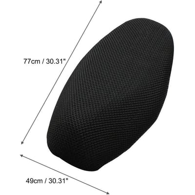 Motorfiets Zadelhoes Zonnescherm Koel Kussen Beschermer Zonnewering Warmte-isolatie Gaas Pad XL black