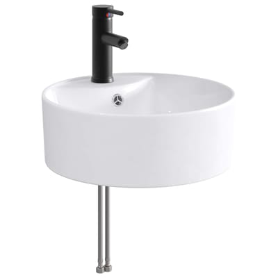 vidaXL - Badkamer - wastafel - met - kraan - en - afvoer - Matte - Zwart