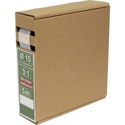 Quadrios 25CA504 Krimpkous met lijm Transparant 15 mm 5 mm Krimpverhouding:3:1 5 m