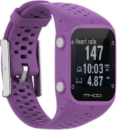 Siliconen bandje geschikt voor Polar M400 / M430 - Horlogeband - Polsband - Paars