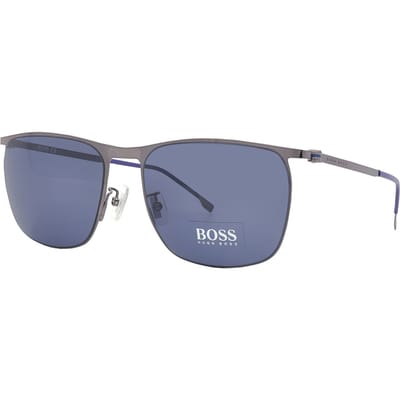 Hugo Boss Zonnebril BOSS 1348/F/S 0KJ1/KU – Phantos Model Met Blauwe Glazen En Ruthenium Frame – UV-Bescherming – Heren Designer Zonnebril – 60 mm