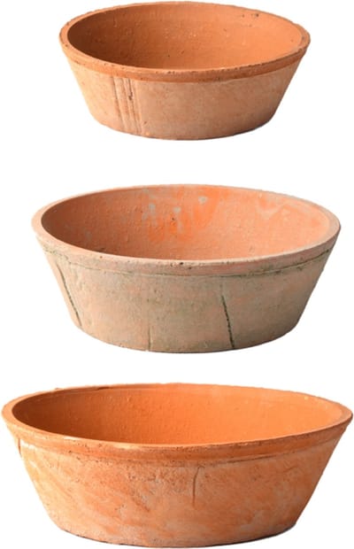 Esschert Design Aged Terracotta Schalen - Set van 3