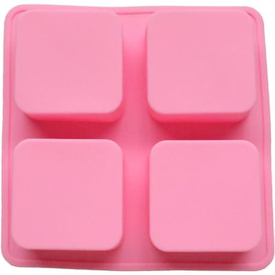 Siliconen Cakevorm 4 Stuks Vierkant Patroon Bakken DIY Vorm Zeep Chocolade Maakgereedschap