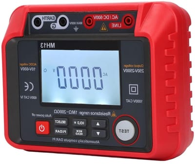 Isolatiemeter - Weerstandsmeter Elektrisch - Elektrisch Onderhoud - Tot 2000V Testen - 1MΩ-200GΩ - Rood