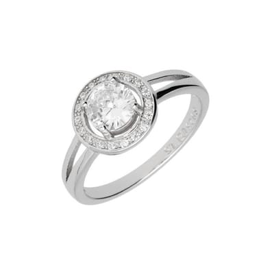 Zilveren Ring met Zirkonia - Zilveren Dames Ring - Dames Ring met groot zirkonia - Amona Jewelry