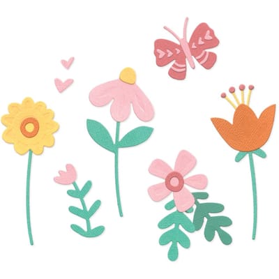 Sizzix Thinlits Ponssjabloon "Friendly Florals"