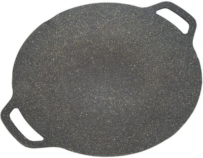 JHUBERS - Koreaanse Grillpan - BBQ-bakplaat - 6-laags Anti-aanbaklaag - Zwart - Voor Inductie en Gasfornuis - 38cm - Geschikt voor Binnen en Buiten