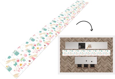 Keukenloper - Keukenmat - Patroon - Pasen - Lente - 400x50 cm - Keuken vloerkleed