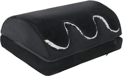 Voetensteun Bureau - Voetenbankje Ondersteuning - Comfortabel Zitten - Verstelbare Hoogte - 40 x 30 x 16.5 cm - Grijs