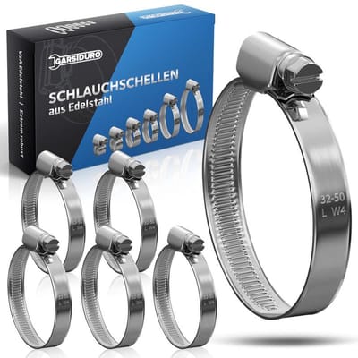 Slangklemmen Set van 8 - 32-50 mm Roestvrij Staal voor Professionele Toepassingen