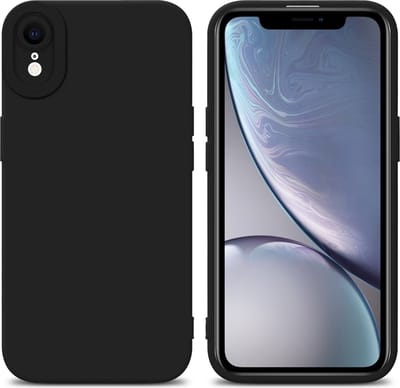 Cadorabo Hoesje geschikt voor Apple iPhone XR in FLUID ZWART - Beschermhoes gemaakt van flexibel TPU silicone Cover Fluid Case