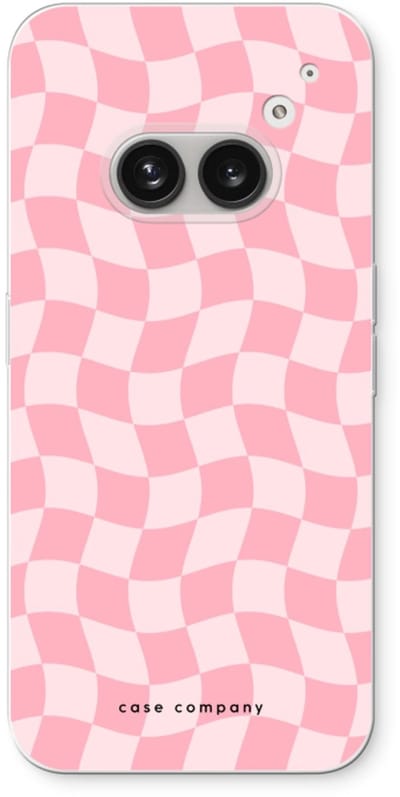 Case Company® - Hoesje geschikt voor Nothing Phone (2a) hoesje - Grid Roos - Soft Cover Telefoonhoesje - Bescherming aan alle Kanten en Schermrand