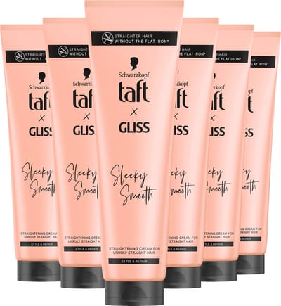 Taft - Sleeky Smooth - Straightening Cream - Haarstyling - Haarverzorging - Haarcrème - Steile Haartypes - Voordeelverpakking - 6 x 100ml