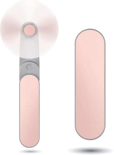 Mini draagbare ventilator, 2 snelheden, oplaadbaar, stil [9 tot 15 uur werking], kleine draagbare persoonlijke ventilator voor reizen, buitengebruik, binnen en