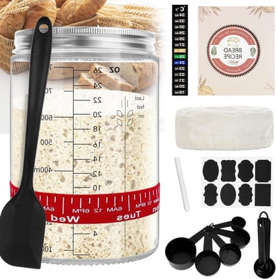 Ronte - Complete Zuurdesem Starterset met Recepten en Instructies, Thermometer en Accessoires