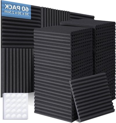 Akoestisch Schuim - Geluidsisolatie Panelen - Studio Geluid - Vlamvertragend Materiaal - 60 Stuks 30x30cm - Zwart