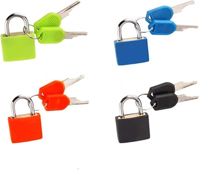 4 Pcs Koffer Sloten met Sleutels - Kleine Hangsloten - Bagage Sloten voor Buiten - Reis Koffers - School - Gym - Kluisjes - Laptop Tas