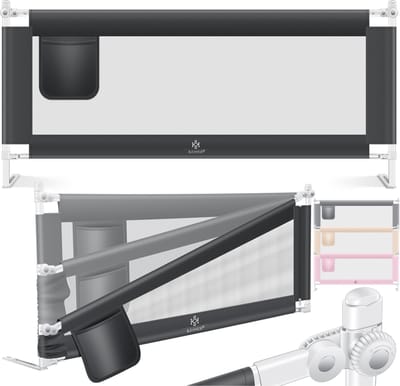 KESSER® bedhekje - Bedhek Kinderbedhek voor kinderen Baby bedhek Valbeveiligingsbed voor Bed & boxspring - 180cm, Donkergrijs