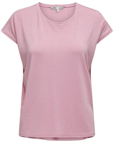 ONLY ONLCLAUDIA S/S GLITTER TOP NOOS JRS Dames Top - Bonbon Gold Lurex Stripe