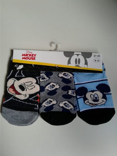 Mickey Mouse - enkelsokken Mickey Mouse - 3 paar - jongens - maat 27/30