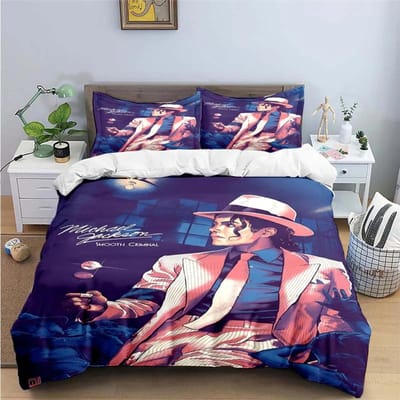 Exquise Mode M-Michael-Jackson Beddengoedset met Print Dekbedovertrek Dekbed Bed Jeugd Kinderen Meisje Jongens Verjaardagscadeau 150X200cm-3pcs