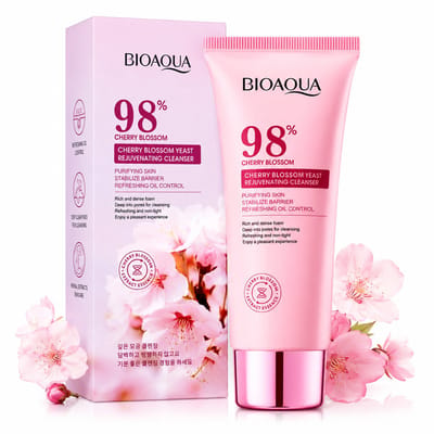 BIOAQUA Sakura Gezichtsreiniger | Cherry Blossom Cleanser | Hydraterende Gezichtsreiniging| Reinigingsfoam Gezicht | Koreaanse Huidverzorging | Sakura Cleanser | Diepe Poriënreiniging | Verfrissende Face Wash | Dagelijkse Gezichtsverzorging| 100 Gram