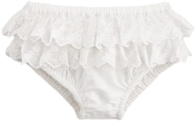 Next - Meisjes - Babyonderbroek met kanten ruches van 100% katoen - Wit