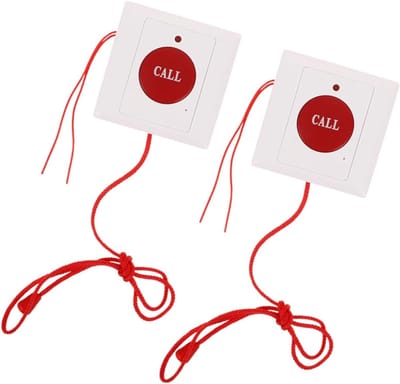 Noodknop Set - Hulp Alarm - Veiligheid Thuis - Trekkoord Activering - 2 Stuks - Wit