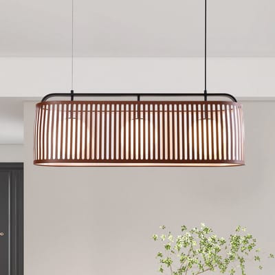 LumenXL LumenXL - Hanglamp - leren kap, 3-lichts - Marrone - G9