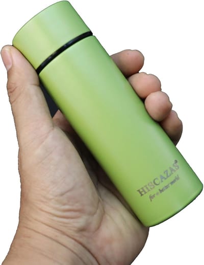 SnelShoppen - Thermosfles RVS 150ml, Mini Drinkfles Dopper RVS #316 (Groen) - Ideaal voor Camping, Wandelen, Sporten en Op Reis