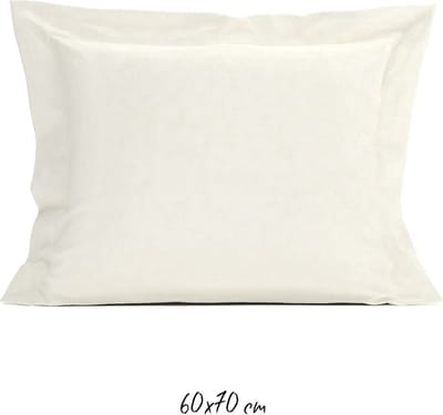 Eleganzzz - Satijn Kussensloop - Set van 2 stuks - Kussensloop 60x70cm - Satijn Ivory/ Cream - met Oxfordrand 100 % katoen