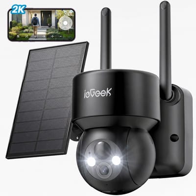 ieGeek Beveiligingscamera Buiten 2K HD 3MP - Draadloze WiFi Buitencamera met Nachtzicht, Bewegingsdetectie, Tweeweg Audio, App Bediening en IP66 Waterdicht