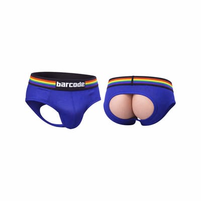 Barcode Berlin Backless Brief Pride Royal - MAAT XL - Erotisch Heren Ondergoed - Slip voor Man - Sexy mannen Slip