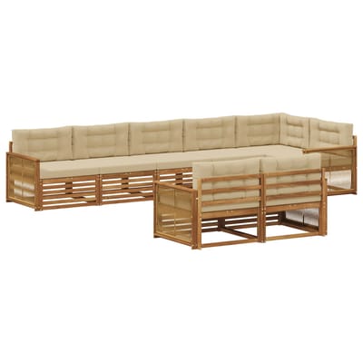 vidaXL - Buiten - bank - set - 8 - st - Natuurlijk - en - Beige